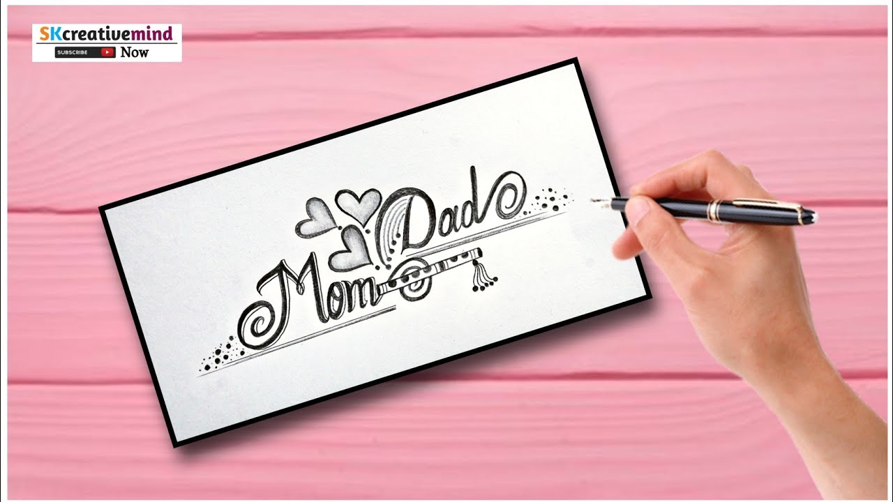 Make a beautiful drawing of mom dad Tattoo || Simple art video