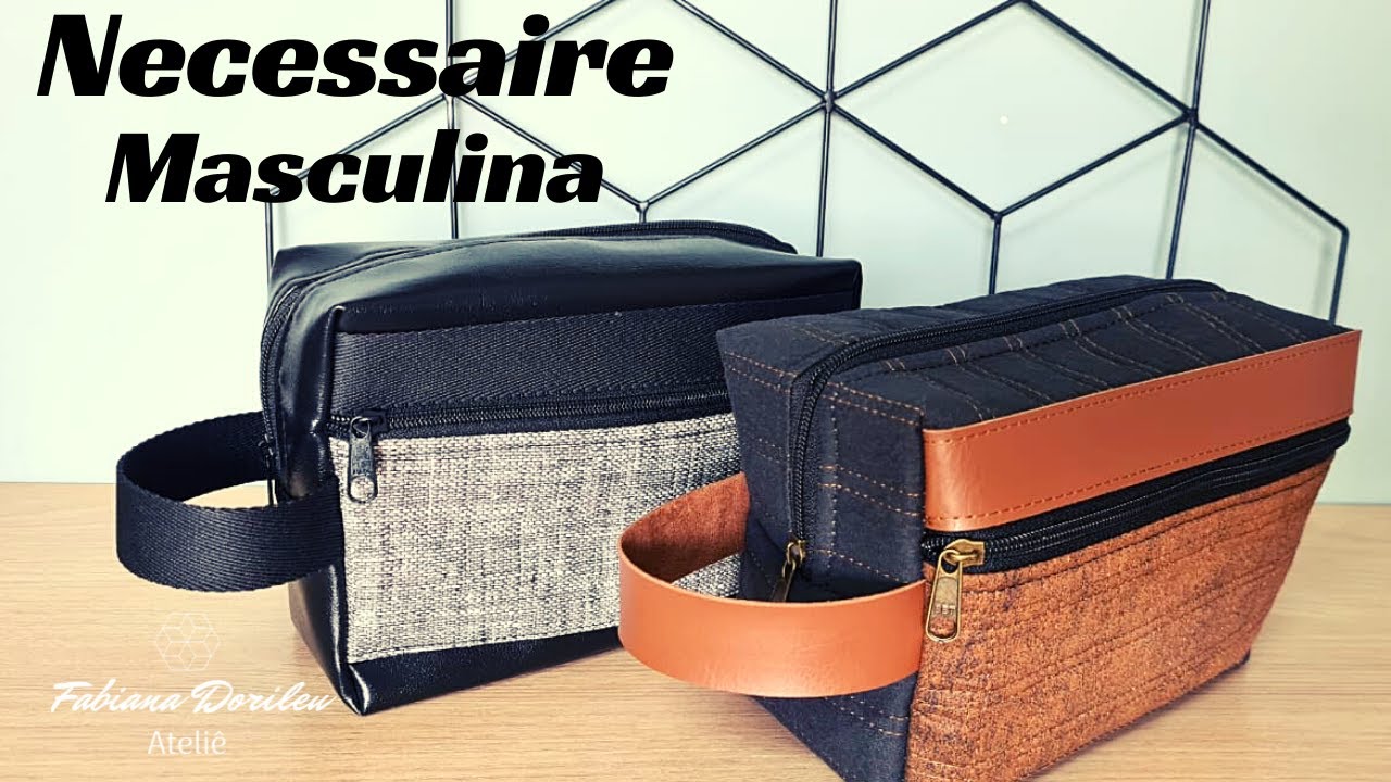 Necessaire MASCULINA - Como fazer com Bolso Frontal , Sem Viés e forro embutido #diadospais