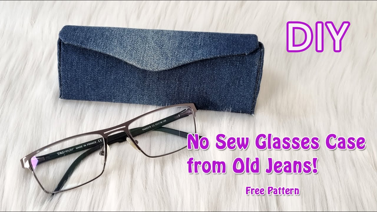 DIY Denim Glasses Case | Easy No-Sew Project Using Jeans Fabric | FREE Pattern