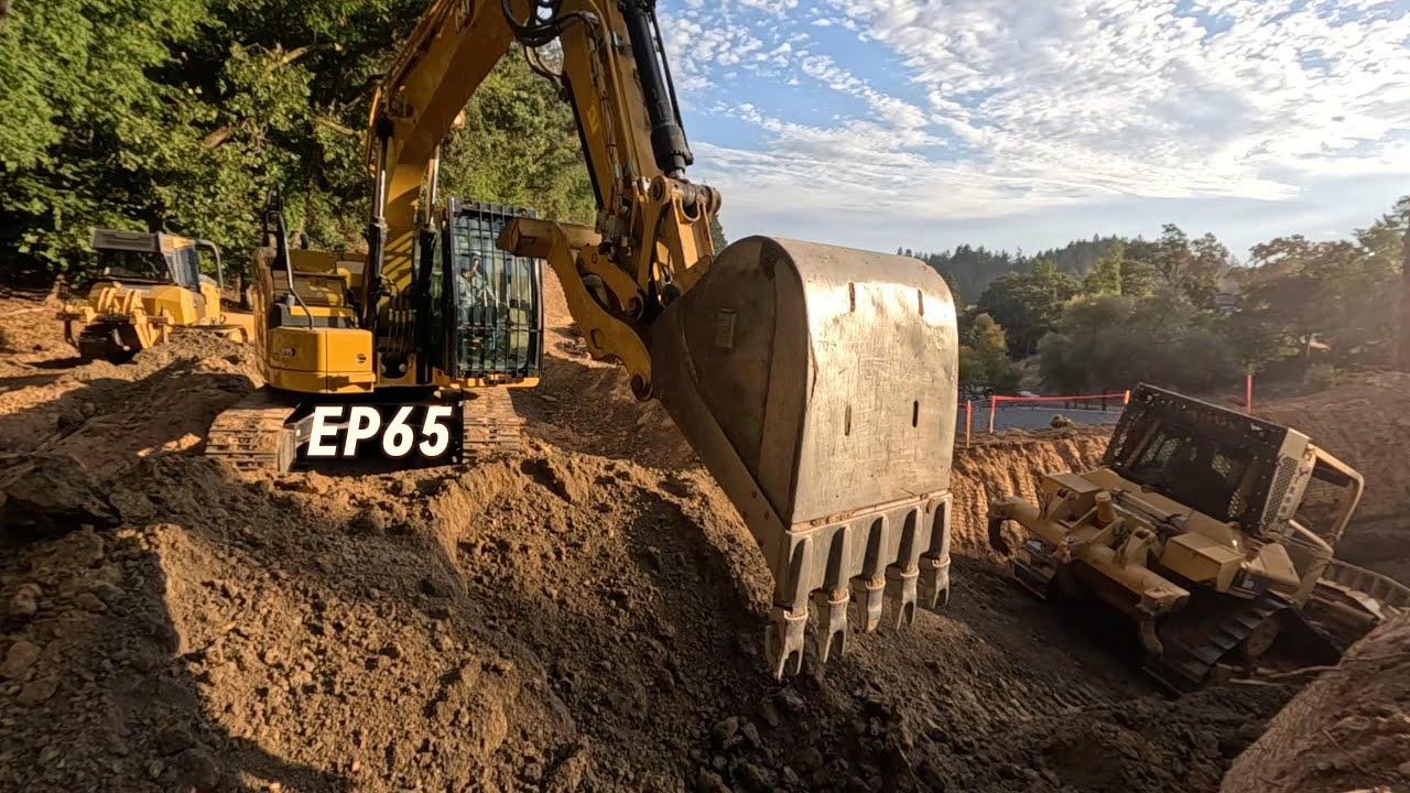 Starting a landslide repair and slope stabilization project! Stripping the site & digging the keyway