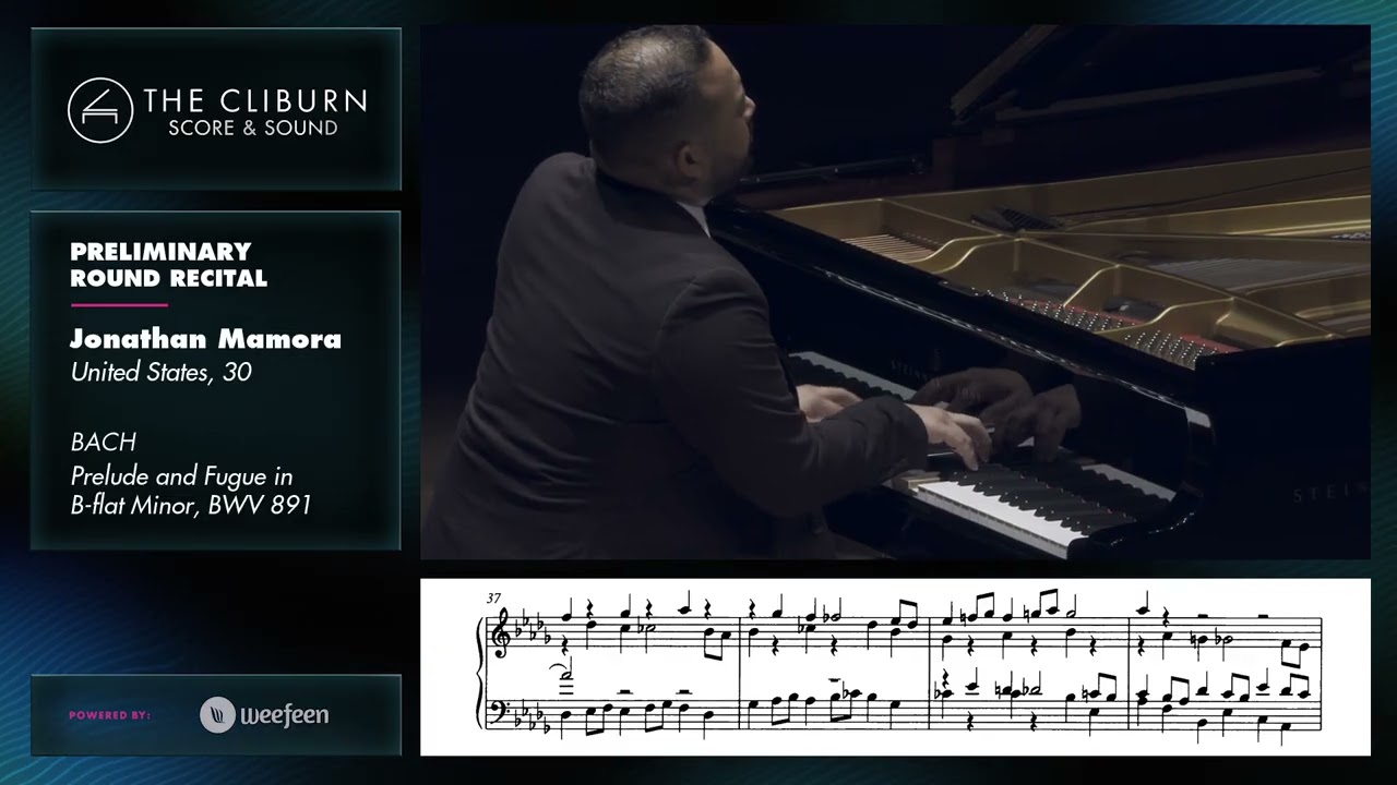 Jonathan Mamora: BACH Prelude and Fugue in B-flat Minor, BWV 891 – CLIBURN SCORE & SOUND