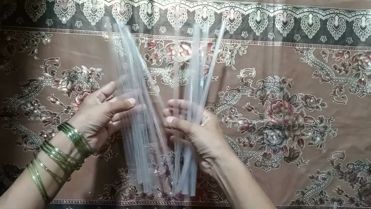 how to make Hand fan with straw 🧃 New design hand fan  Bena Ka design|Unique Arts|