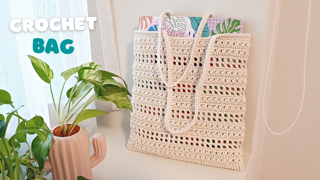 How to Crochet a Bag | Crochet Tote Bag Tutorial | Back to School Bag | ViVi Berry Crochet