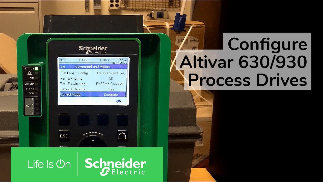 Настройка преобразователей частоты Altivar 630/930 для управления скоростью с помощью HMI-дисплея...
