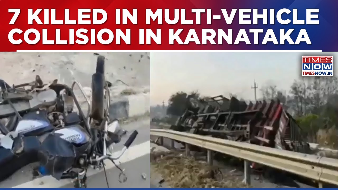 Karnataka Multi Vehicle Crash: SUV Rams Bike & Truck; Four Vehicles Involved, Six In XUV; 7 Killed