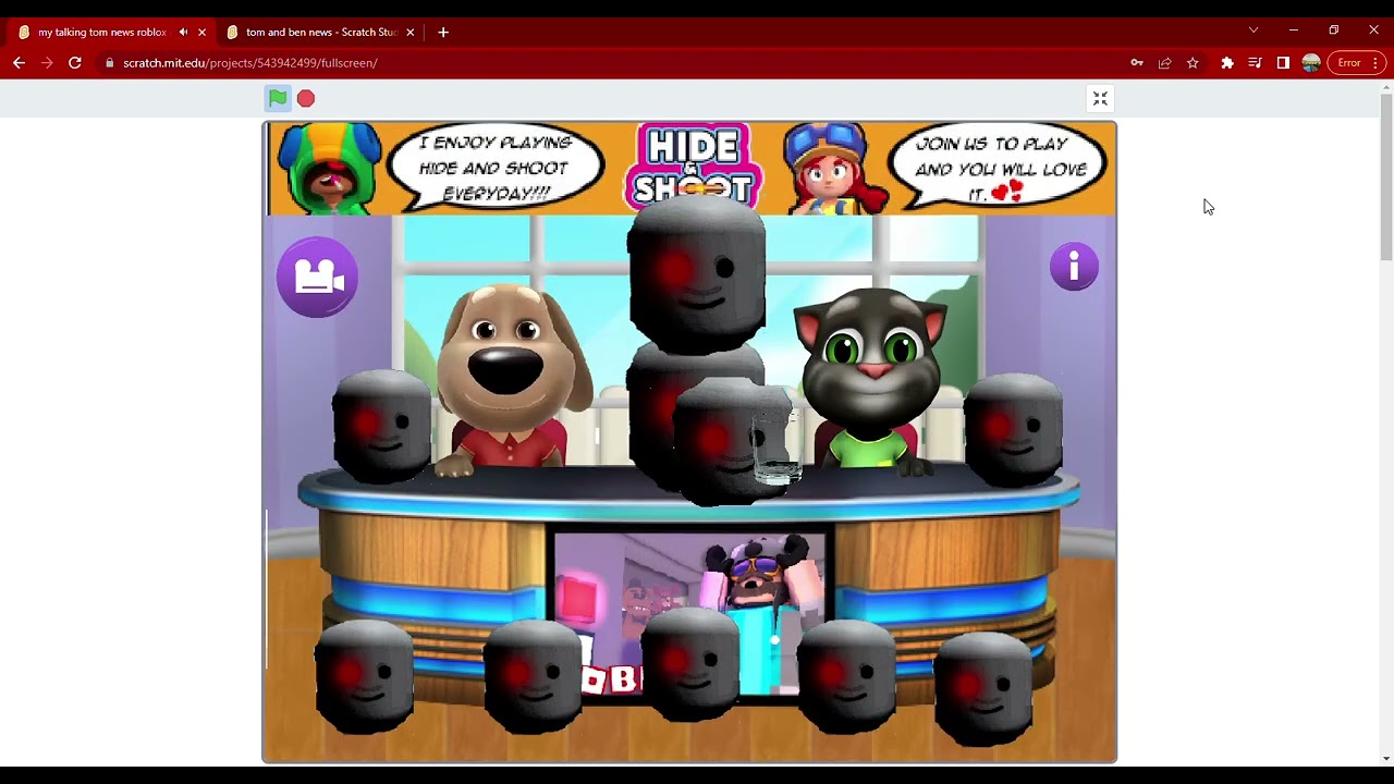 playing my talking tom news roblox on Scratch   part 3