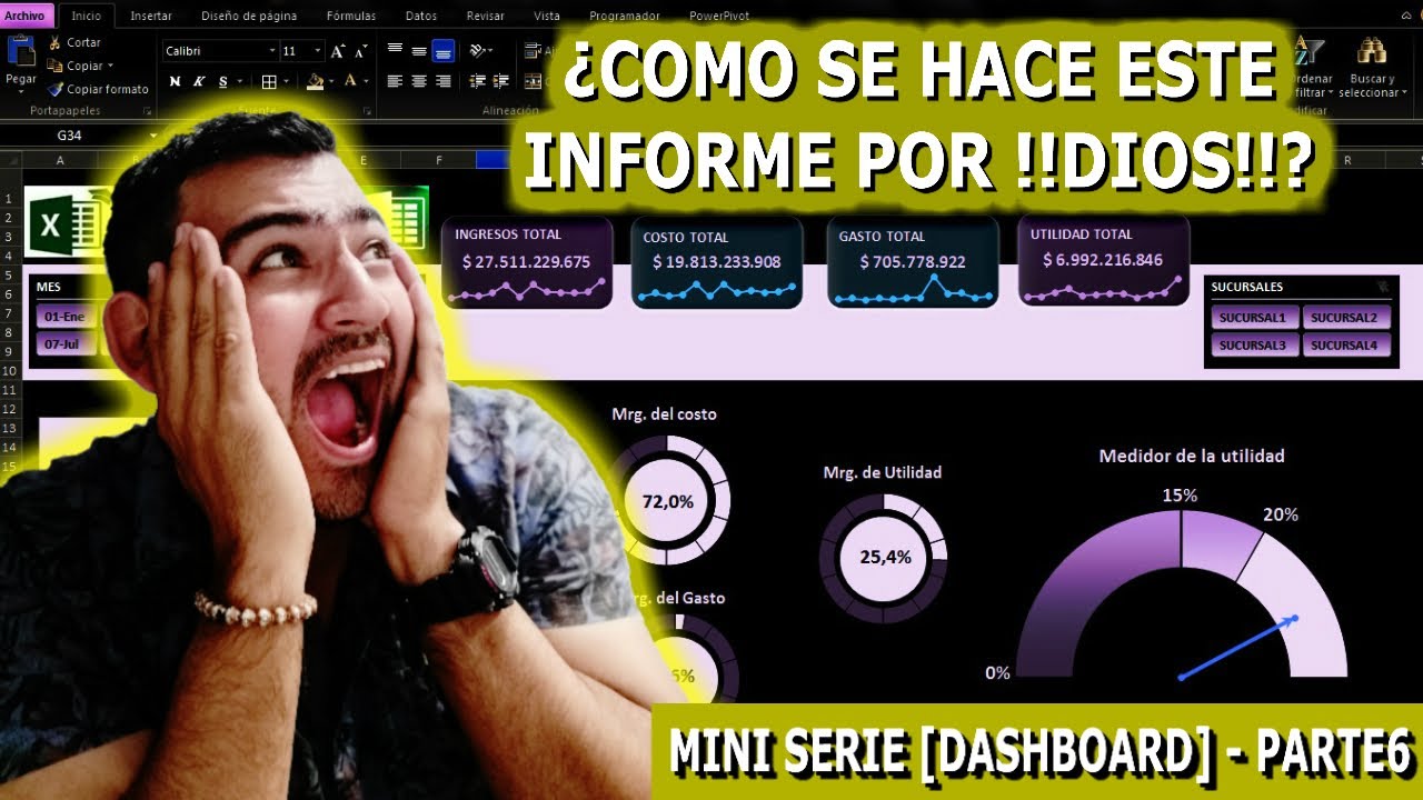 📊📈 Como HACER un DASHBOARD en Excel AVANZADO desde CERO, Sencillo y PROFESIONAL [PASO a PASO] Parte6