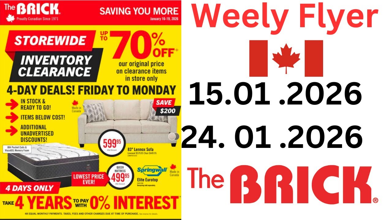 The Brick Weekly Flyer Deals | January 15 to 24, 2026 | Canada Deals