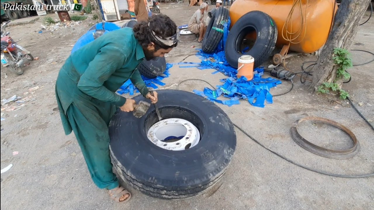 How to replace a tire with water and shampoo in pakistan