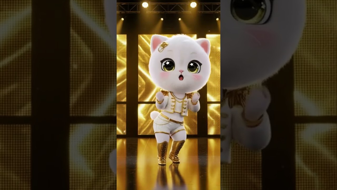 Pop Star Cat  #PopStarMoves #CatDance #ShinyMoves #DanceStar  #CuteCat #PopVibes #DanceFloor