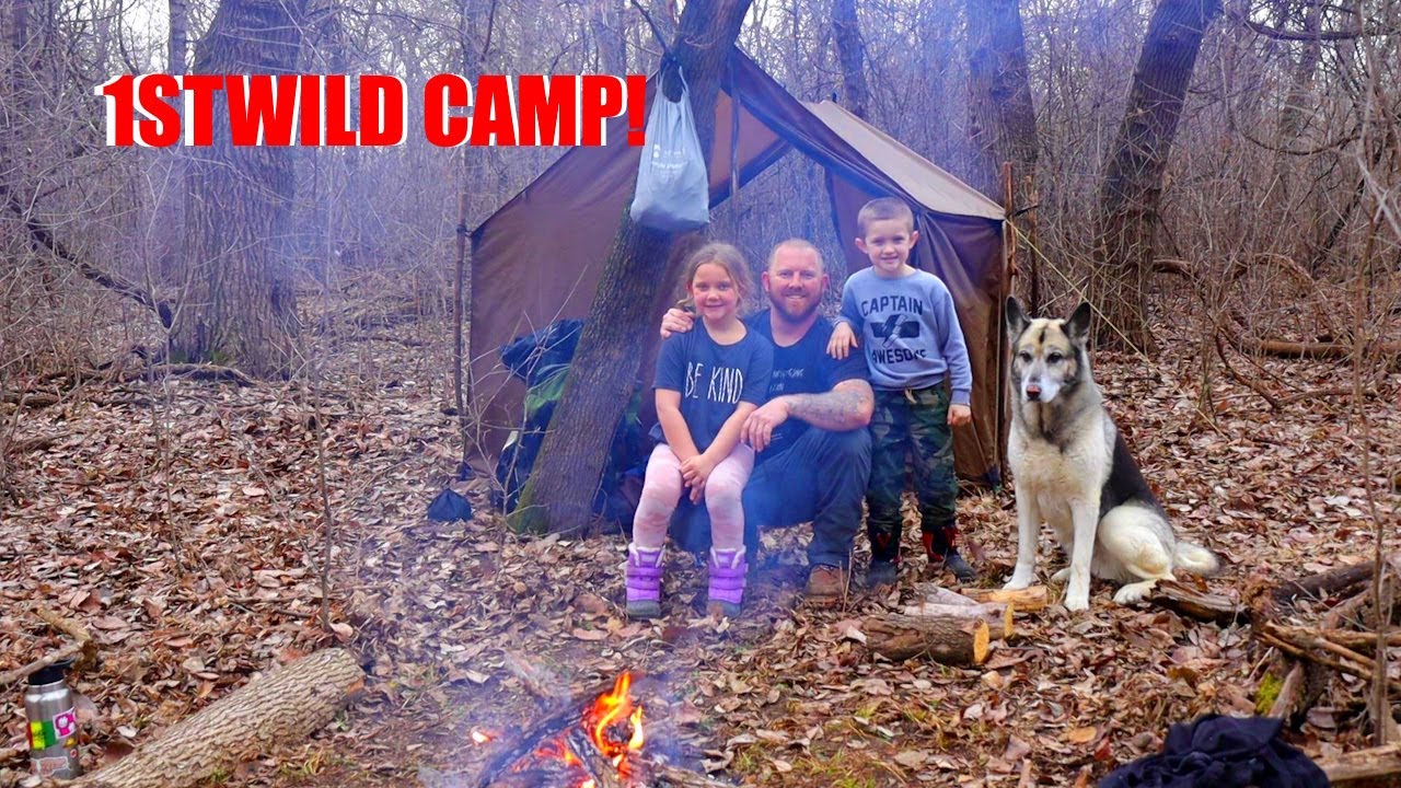 KIDS 1ST WILD CAMP AND TESTING NEW STOVE