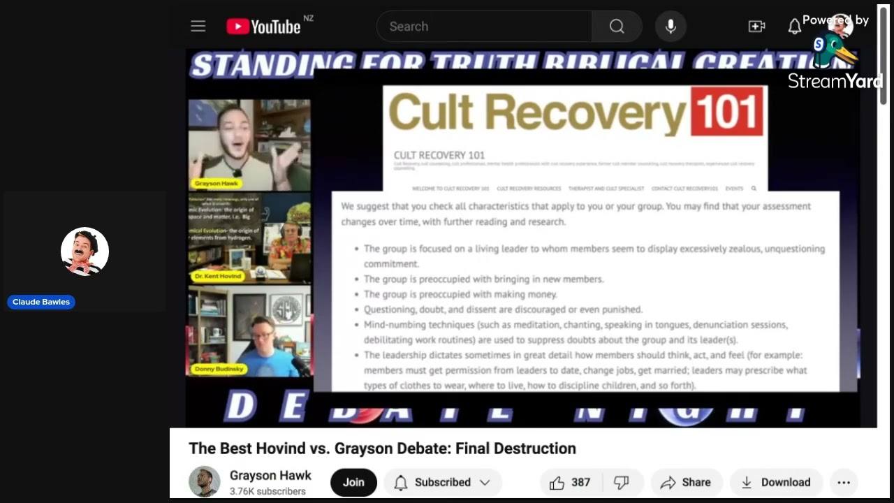 Grayson proves Kent Hovind Dinopedo Assventure Ladland a cult