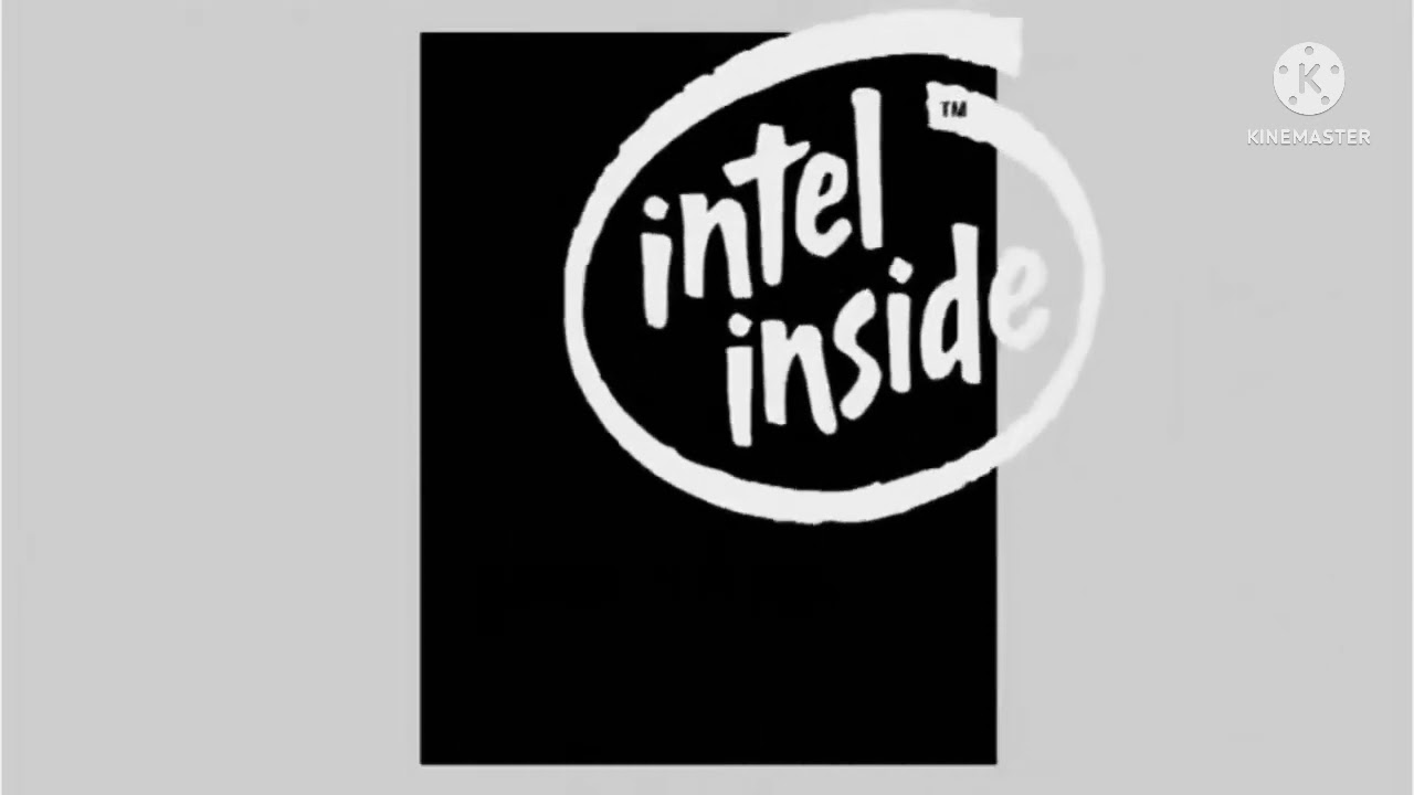 Intel Logo History In Black & White Reversed