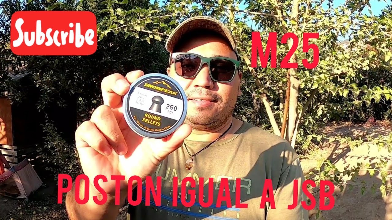 pcp m25 con poston snowpeak 5.5 a 25 y 50 metros