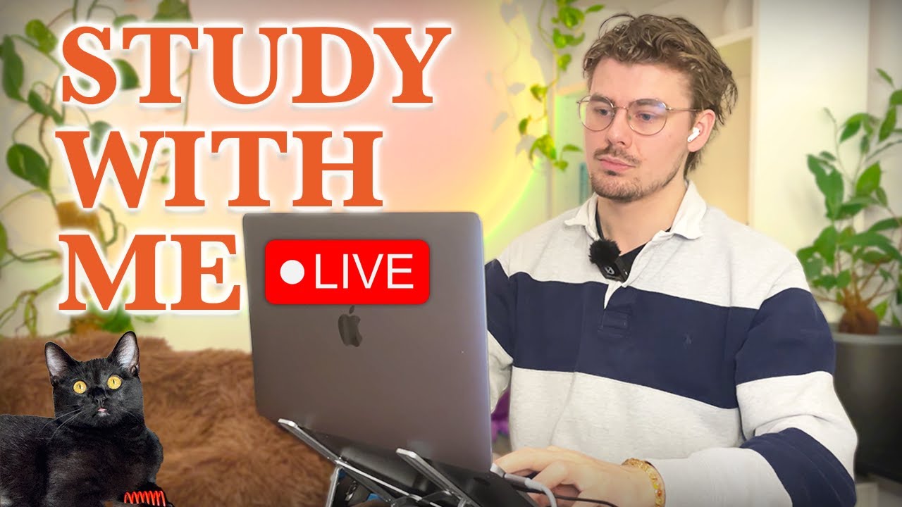 Study With Me LIVE 🚀 10-HOURS &mdash; Deep Focus (50/10 Pomodoro) | Cozy UK Rain, No Distractions!