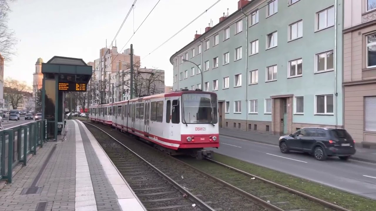 DSW21: U41 #323/#333 + #308/#340 leaving Immermannstr/Klinikzentrum Nord