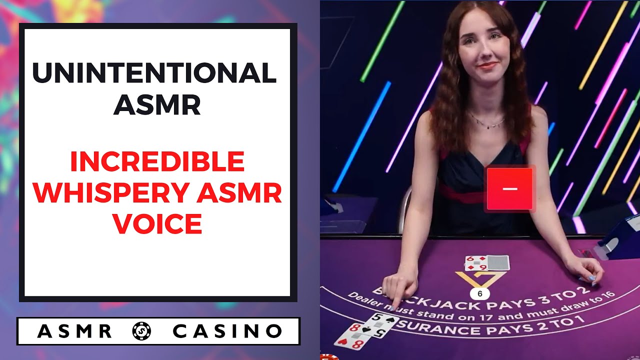 Unintentional ASMR Casino ♠️ INCREDIBLE WHISPERY VOICE ♠️ Blackjack Gameplay