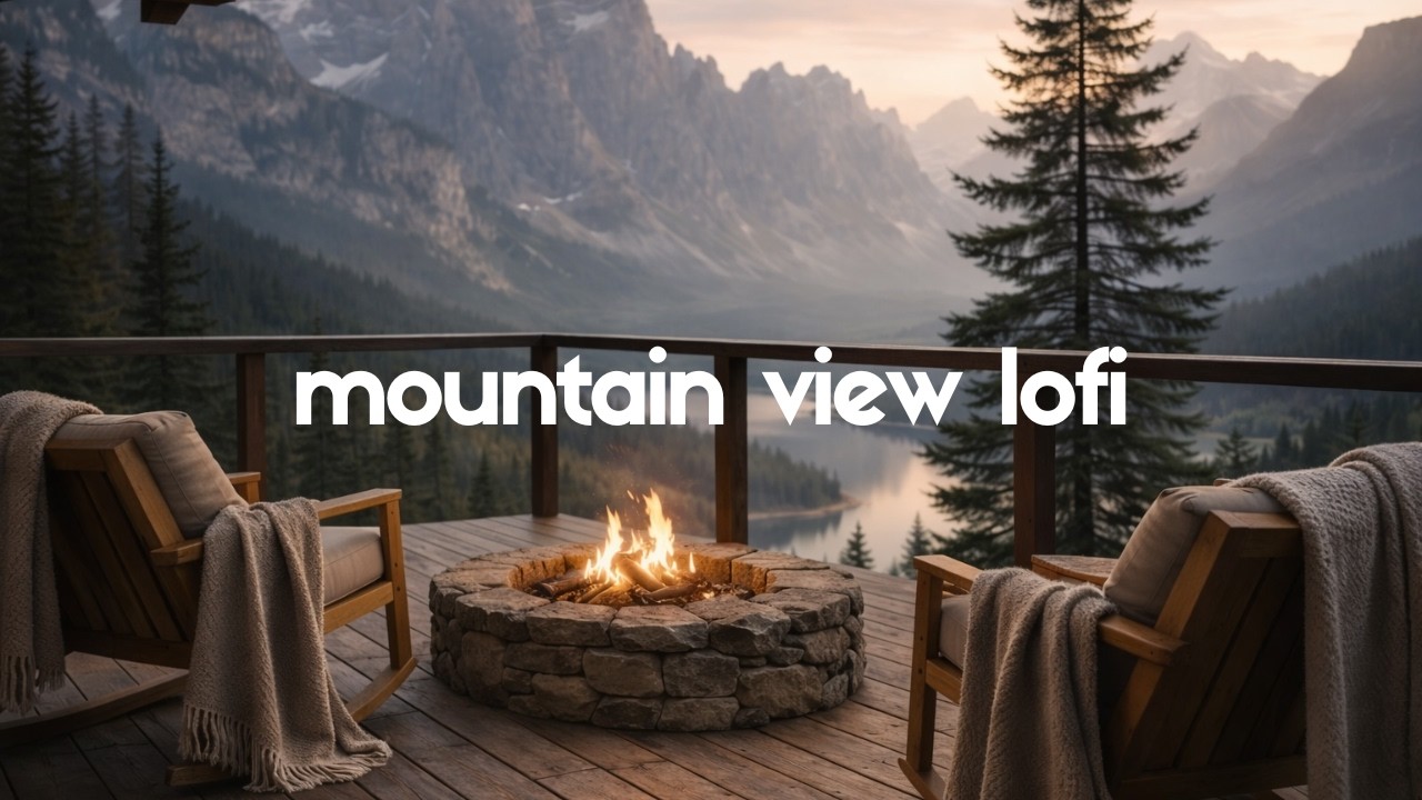 Mountain Lofi 🔥 Cozy Lofi Beats with Crackling Fire for Study & Relaxation (4K)