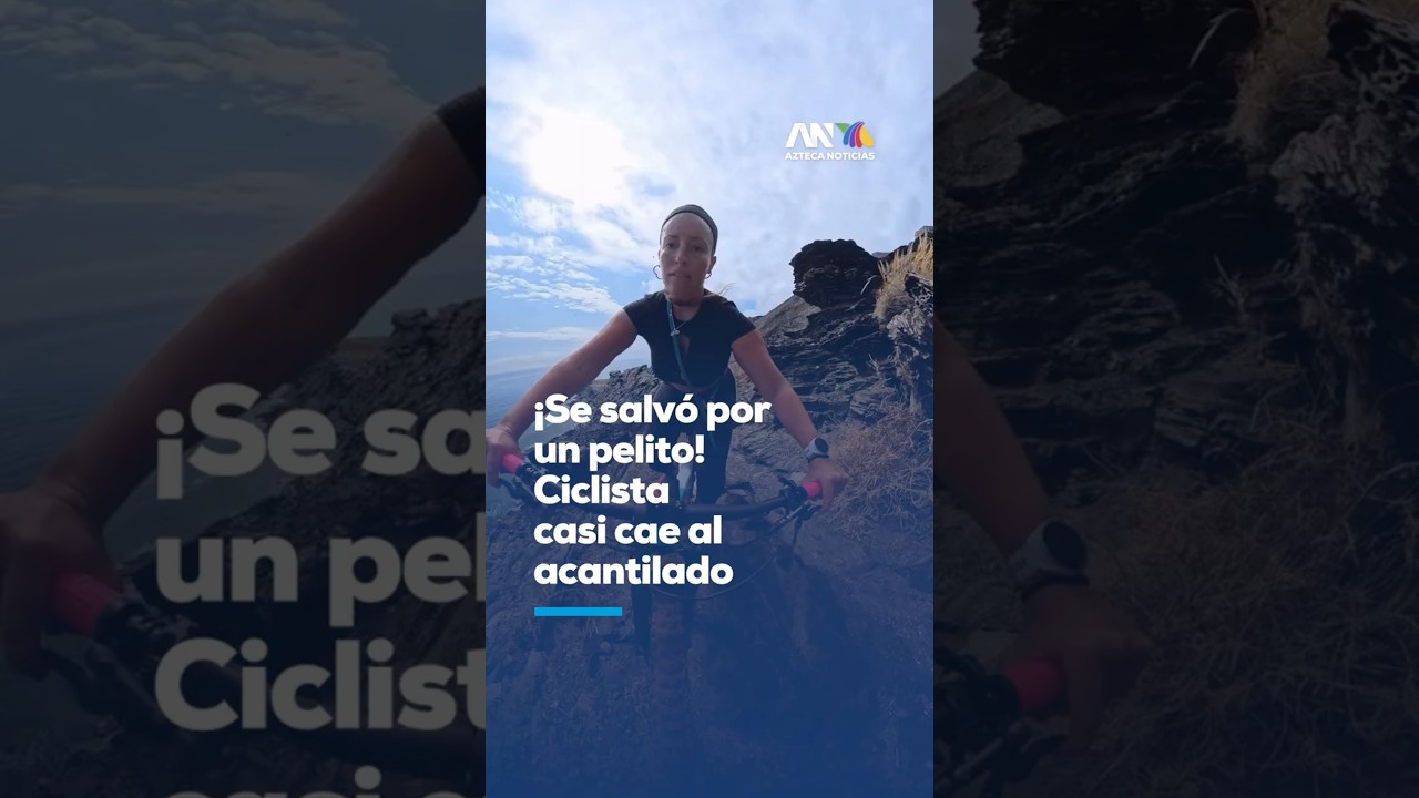 Ciclista vive el susto de su vida tras perder el control a la orilla de un acantilado