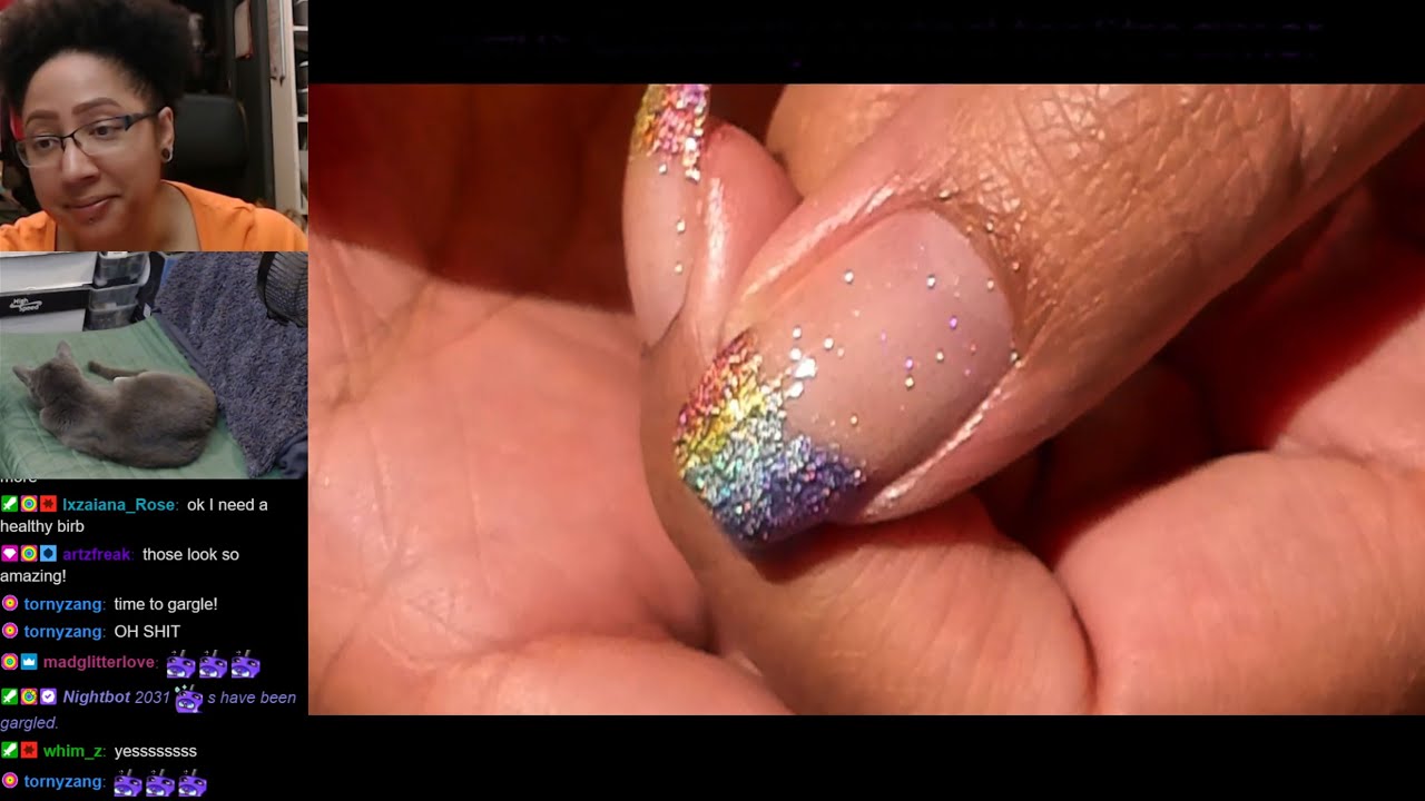 Nail Art & Chill | Holo Rainbow French Tips Extended Nail Art Tutorial | MSLP [Streamed 6/21/23]