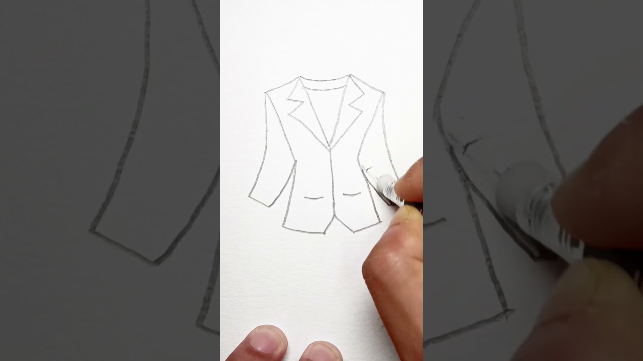 How to draw a blazer #shorts #youtubeshorts #youtubefeed #art #howtodraw #easydrawing #drawing