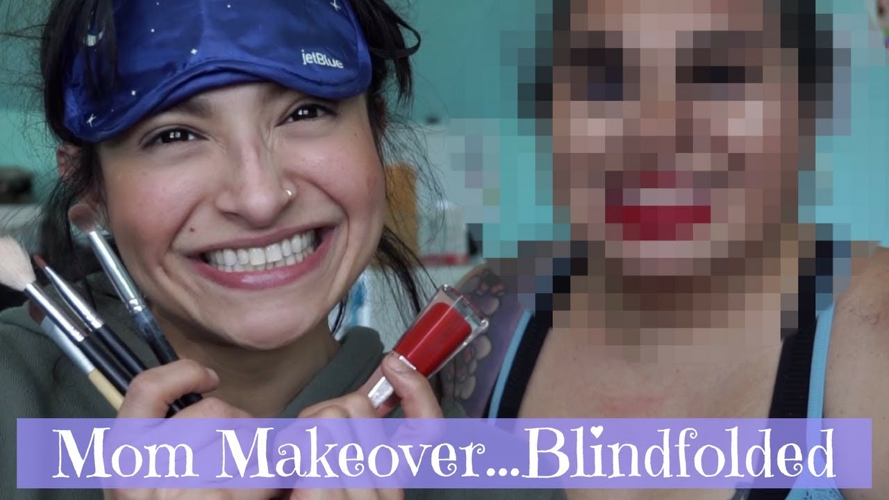BLINDFOLDED MAKEUP CHALLENGE featuring my MOM!