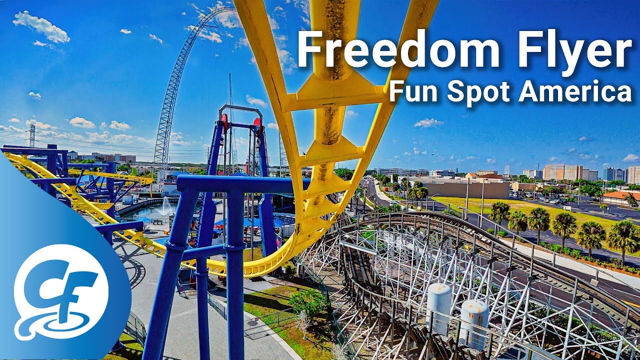 Freedom Flyer front seat on-ride HD POV Fun Spot America, Orlando