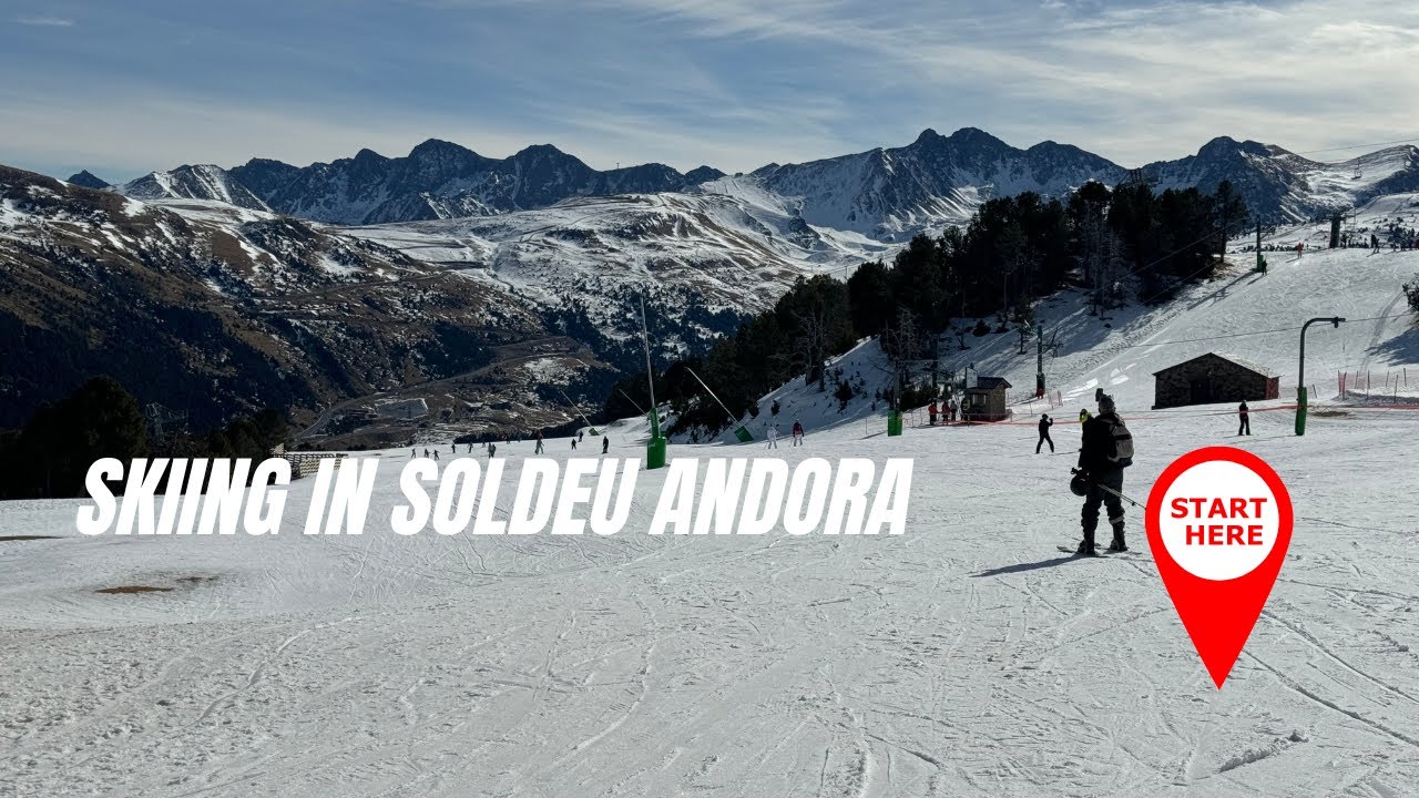 Skiing in Soldeu, Andorra to Chair Lift