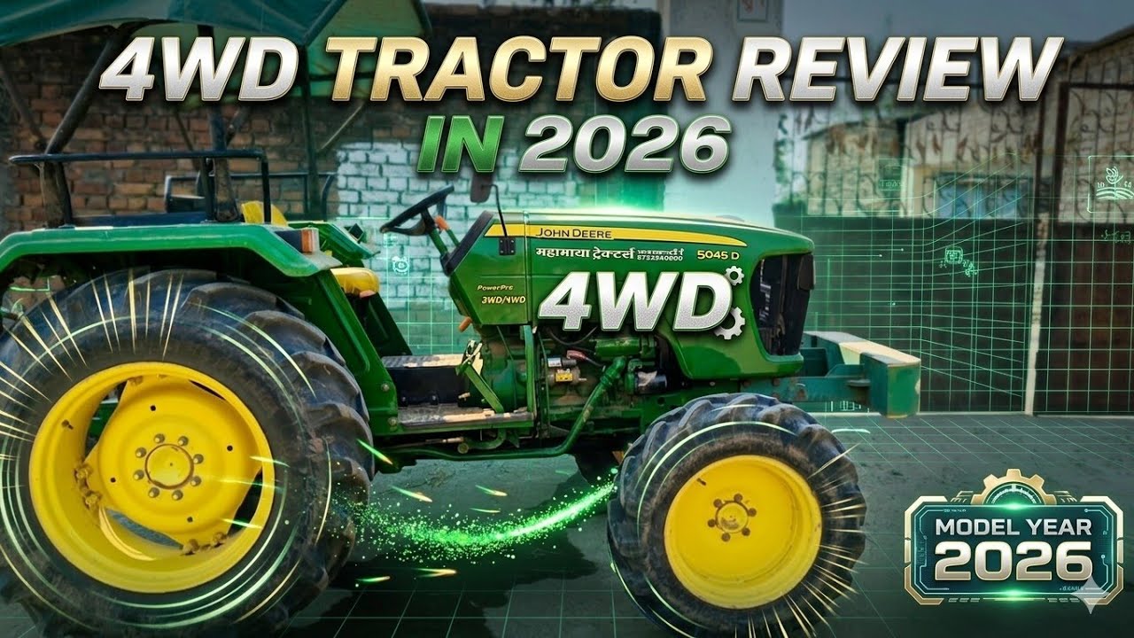 Johndeere 4x4 tractor review of 4wd tractor|| extra features of 4wd tractor #hindi #johndeeretractor