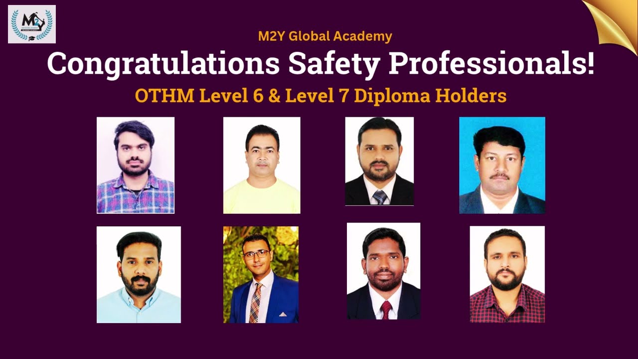 OTHM Level 6 & Level 7 Diploma Holders | Congratulations Future Safety Leaders | M2Y #othm #diploma