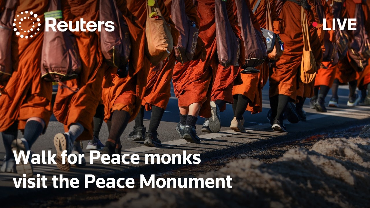 LIVE: Walk for Peace monks visit the Peace Monument
