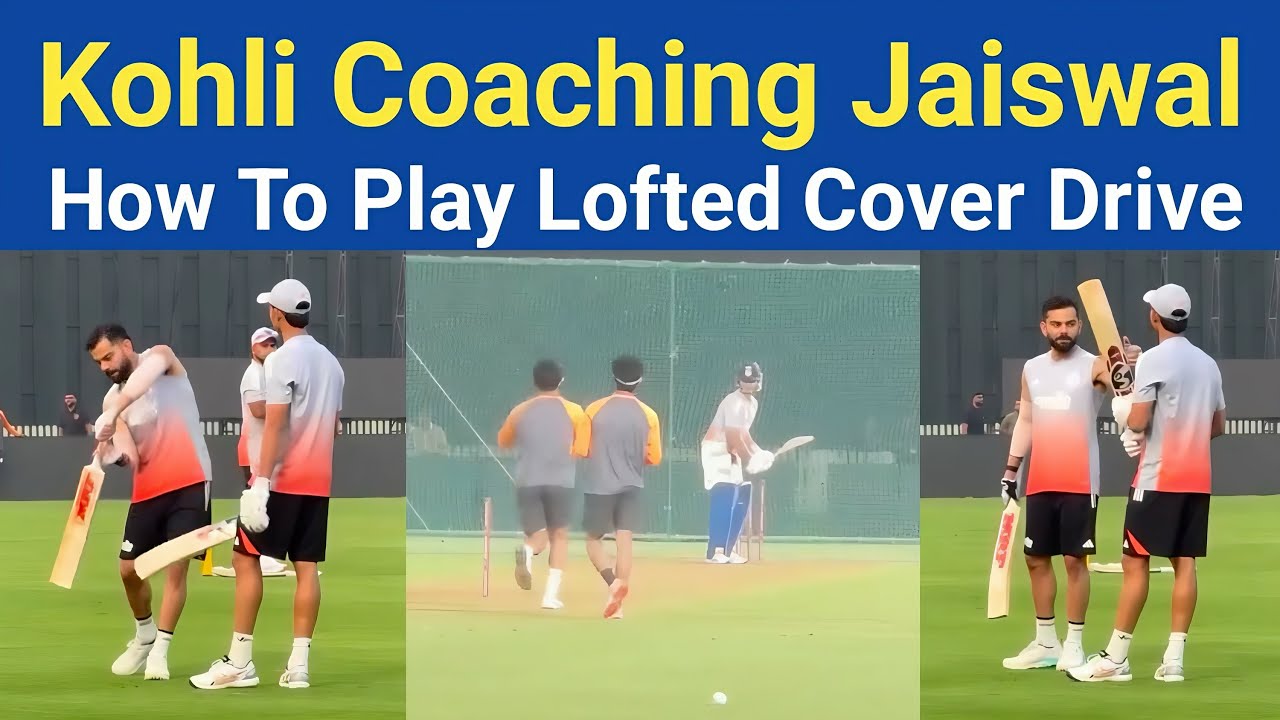 Virat Kohli Coaching Jaiswal To Play Cover Drive | Indian Cricket Team Practice Session Today