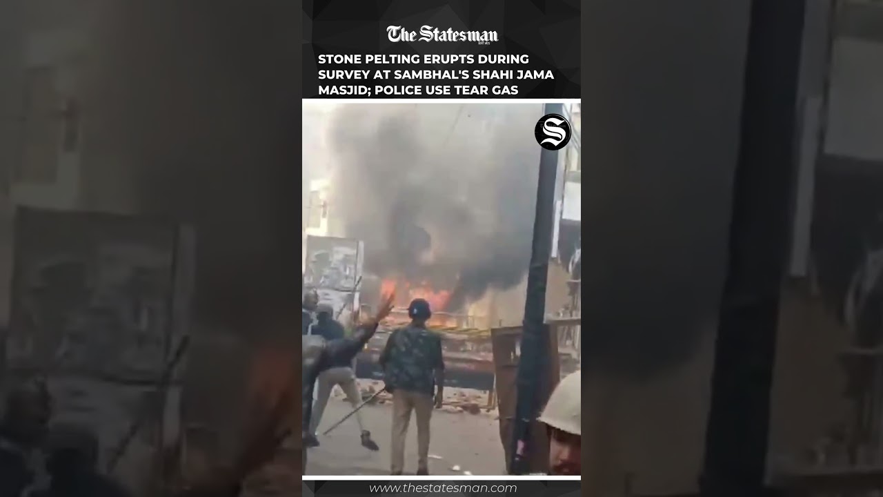 Stone Pelting Erupts During Survey at Sambhal's Shahi Jama Masjid; Police Use Tear Gas