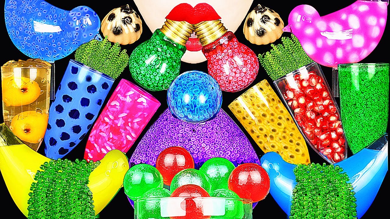 ASMR RAINBOW DRINKS *EDIBLE ORBEEZ BOBA TEA, CANDY, FROG EGGS, BIRD GLASS, 신기한 물 먹방 DRINKING SOUNDS