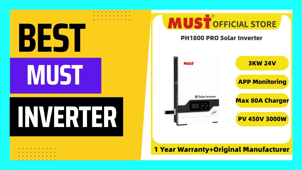 MUST 24VDC 3KW 450V PH1800 PRO On Off Grid Hybrid Solar Inverter