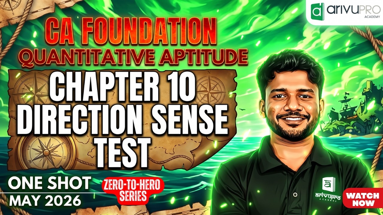 Direction Sense Test | CA Foundation OneShot Logical Reasoning May 2026 | ZeroToHero Series | Nithin