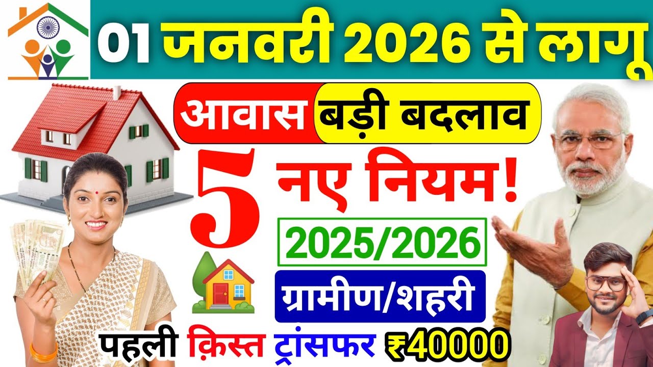 01 जनवरी 2026 से 5 नया नियम लागू | pradhan mantri awas yojana 2026 | pm awas yojana 2026 | pm modi..