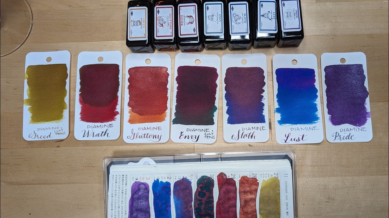 New Inks Day! Diamine + Cult Pens Seven Deadly Sins