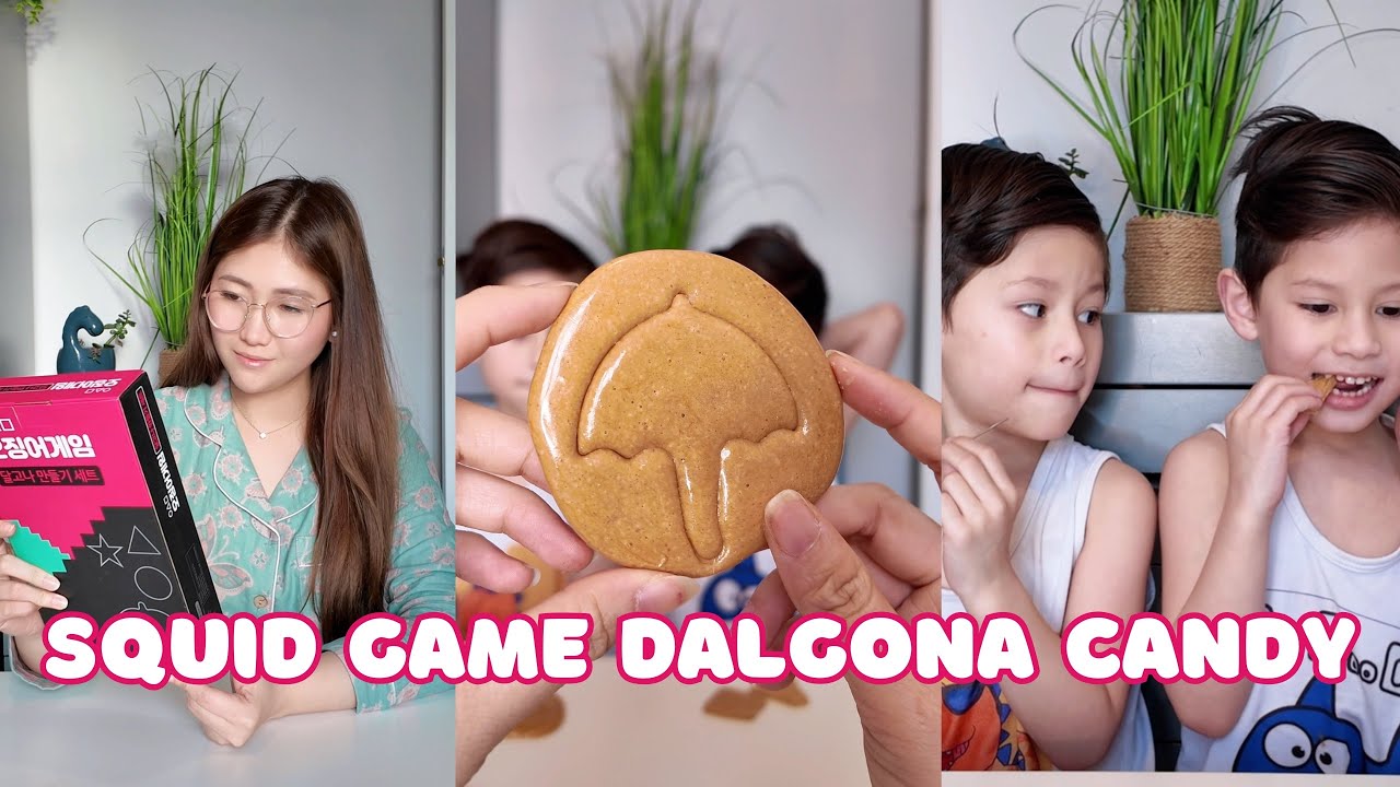 DIY Squid game dalgona candy with the twins!