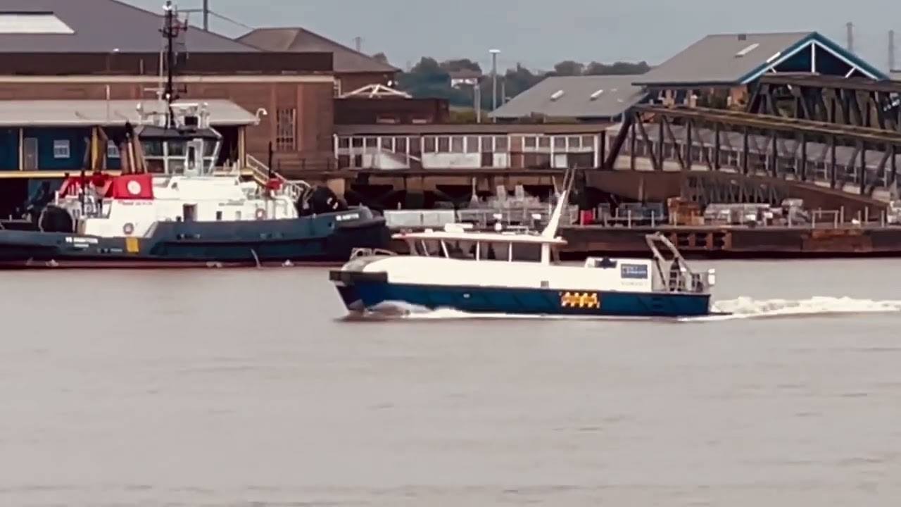 Maplin Catamaran Passing Tilbury On The River Thames