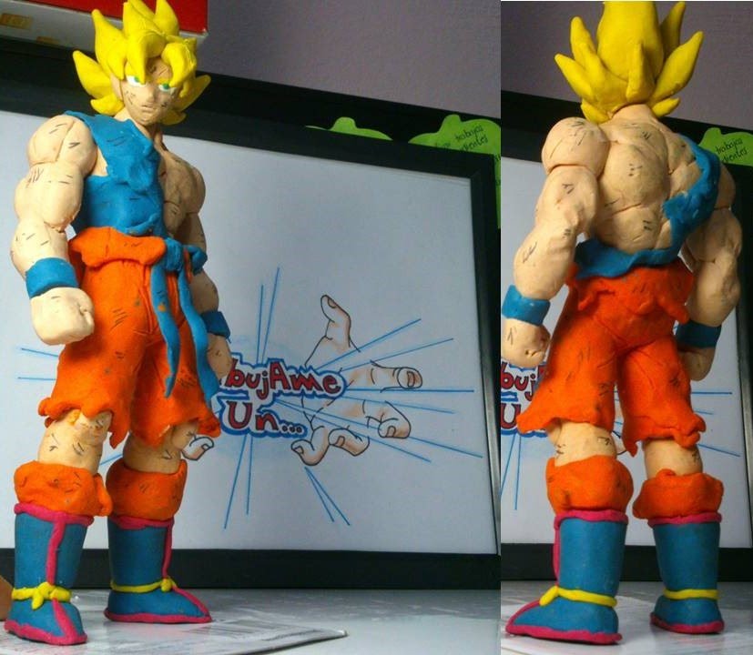 Como hacer a GOKU Super Saiyan Escultura de plastilina || How to make GOKU in CLAY || DibujAme Un...