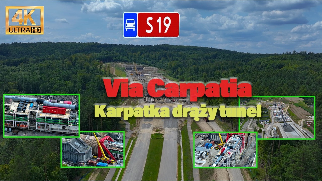 S19 Karpatka drąży tunel Portal południowy Via Carpatia Budowa z drona w 4K| Via Carpatia Expressway