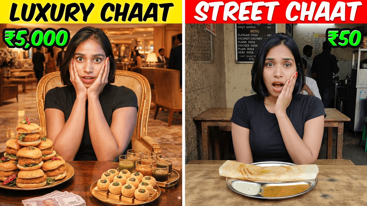 I TESTED LUXURY CHAAT VS STREET CHAAT in BENGALURU/MUMBAI | ಲಕ್ಸುರಿ ಆಹಾರ vs ಬೀದಿ ಆಹಾರ