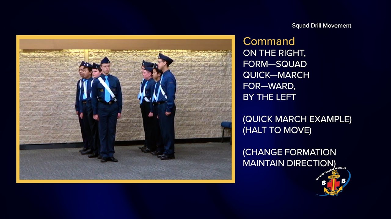 Squad Drill Movement - (Halt to Move) On The Right - Form Squad - Quick March - Forward - ByTheLeft