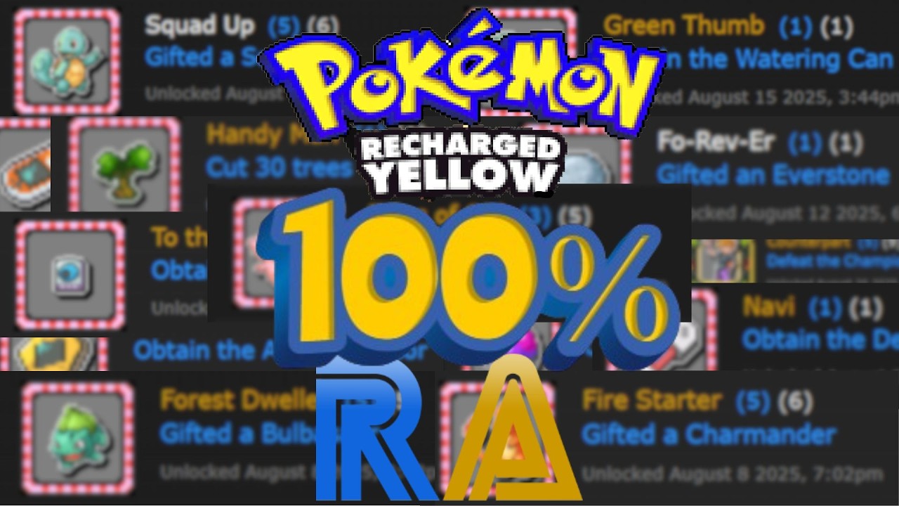 I got EVERY ACHIEVEMENT in Pokemon Recharged Yellow and you can too! | Retro Achievements