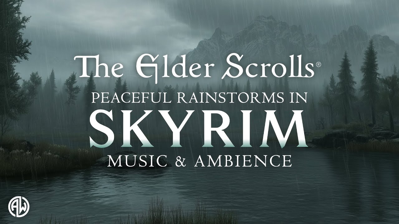 Peaceful Rainstorms in Skyrim | Elder Scrolls Music & Ambience, 💤 w/@videogameworlds