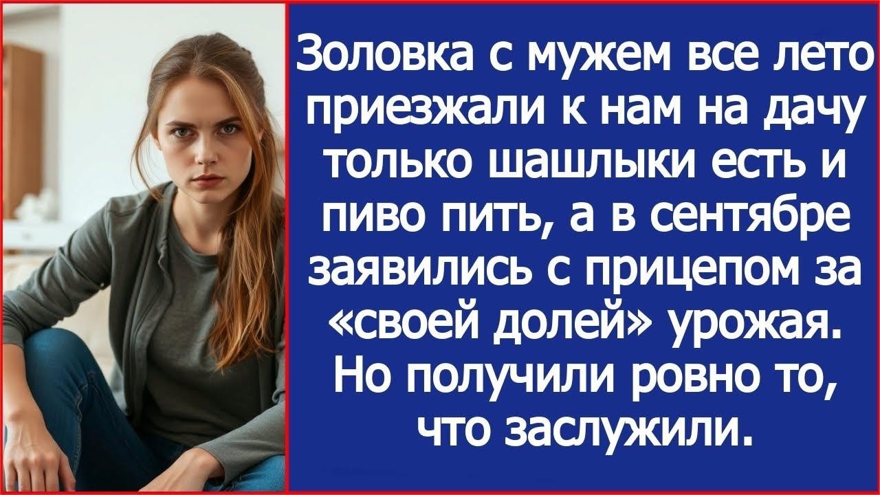 За урожаем приехали  А работать кто будет  В сентябре золовка с мужем приехали за своей долей у