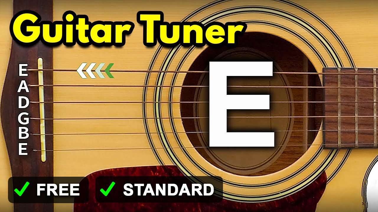 Tuner gitarowy &mdash; dostr&oacute;j gitarę standardową online &mdash; EADGBE