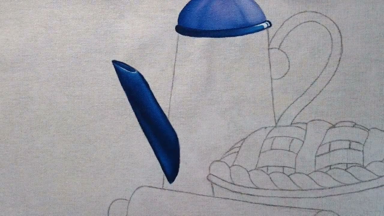 Torta com Bule e Rolo Pintura em Tecido Aula 447 Bruno Silva