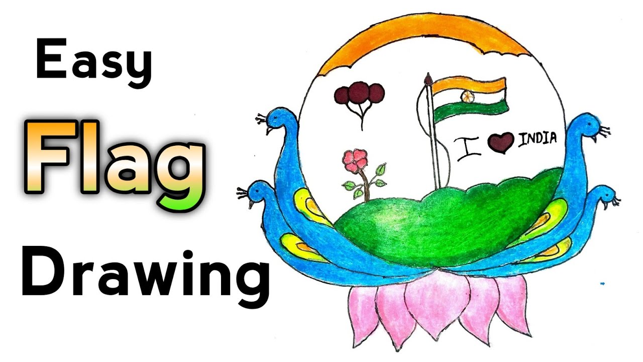 Republic day drawing easy | Easy flag drawing | How to draw